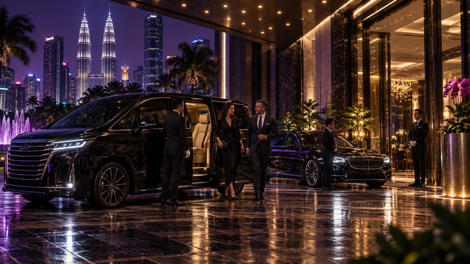 Chauffeur vehicles at a KL hotel